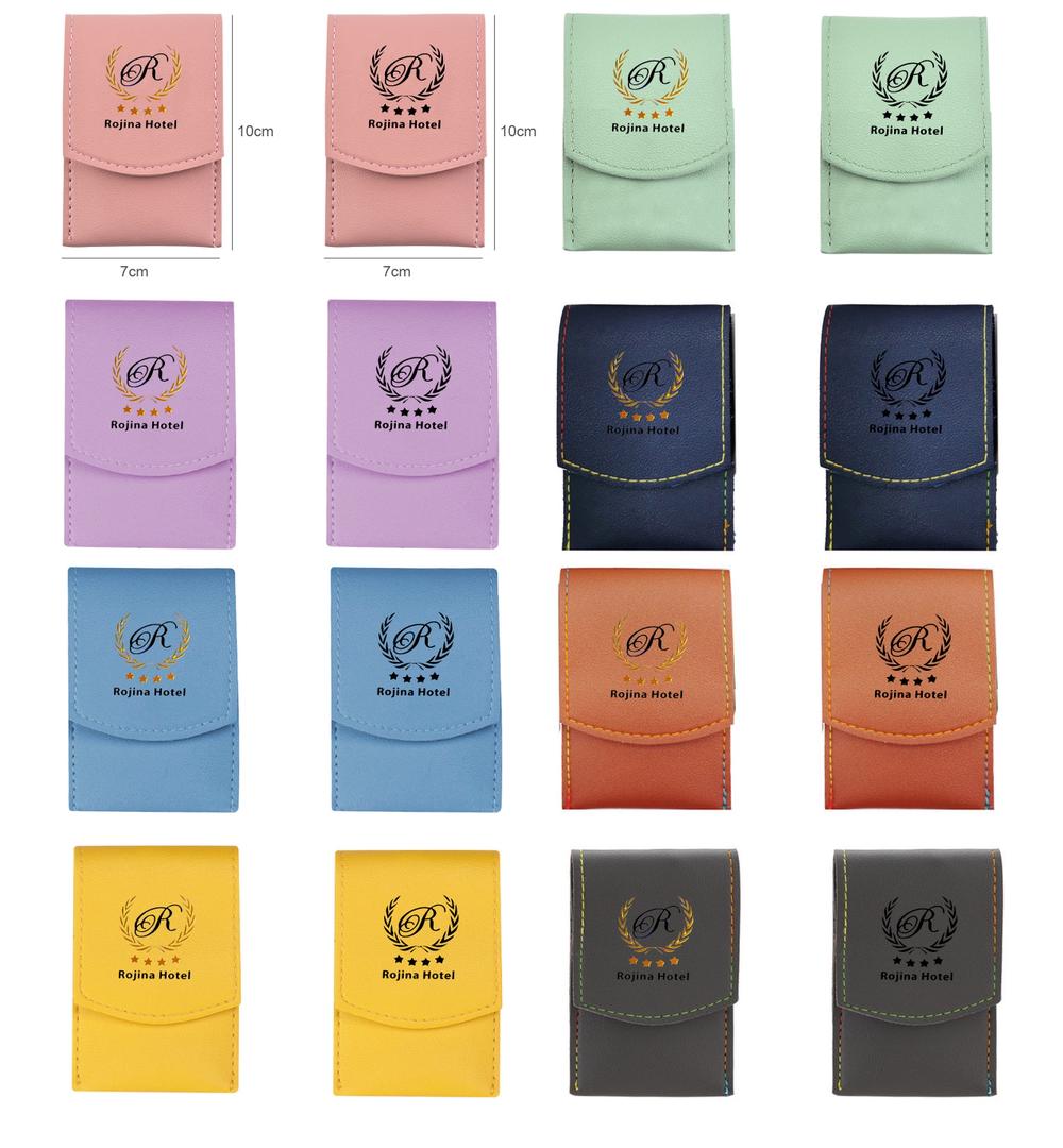 Eight standard pouch colours: pink, mint green, lavender, navy, sky blue, orange, yellow and charcoal
